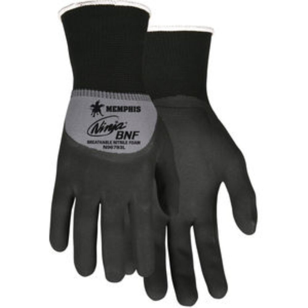 Ninja® BNF Coated Knuckle 15ga Nylon/Spandex Glove 12 Pairs, NWT